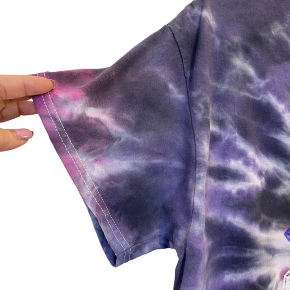 AC/DC Womens Multicolor Tie Dye Crop Band Concert Cotton Shirt M L - Picture 5 of 9